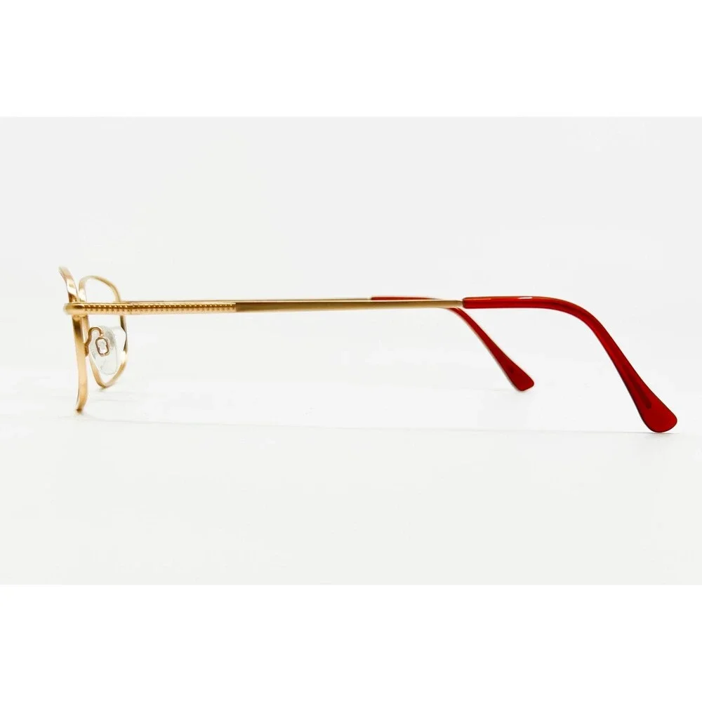 Modern Icon Eyeglass Frames Unisex Gold Oval Metal Full Rim 51-19-135